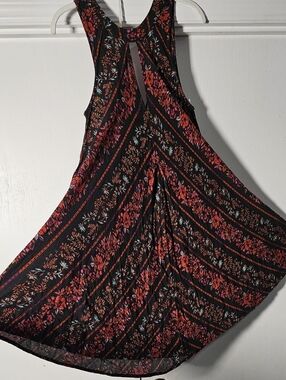 Volcom Asymmetrical Black Floral Chevron Dress